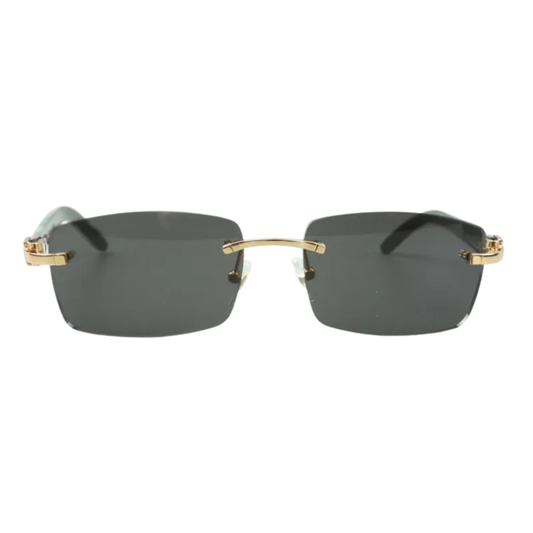 Black Buffs Black Lens Sunglasses | Premium Rimless Eyewear