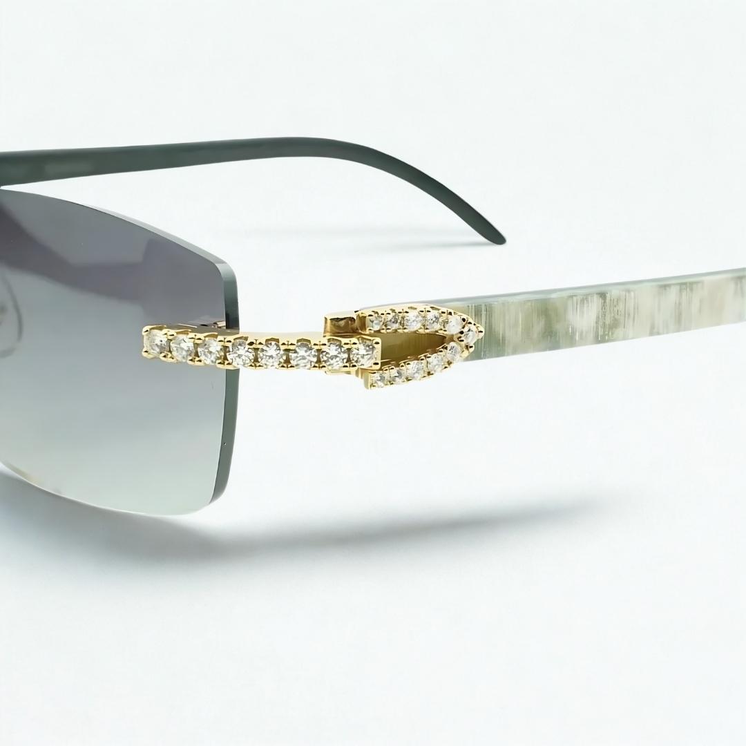 Iced Out White Buffs Silver Lens - Dolla Shades