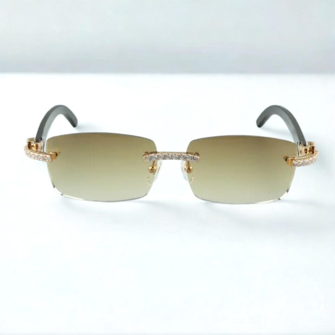 CZ White Buffs Brown Lens - Dolla Shades