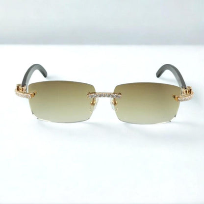 CZ White Buffs Brown Lens - Dolla Shades