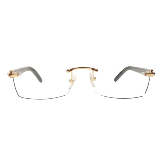 White Buffs Clear Lens Sunglasses | Premium Rimless Eyewear