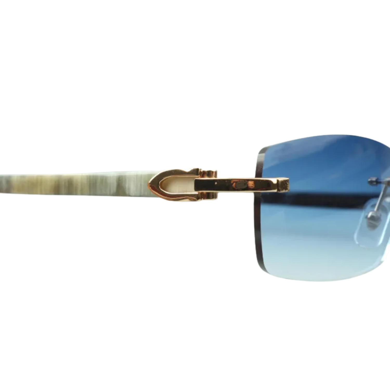 White Buffs Blue Lens Sunglasses - Dolla Shades
