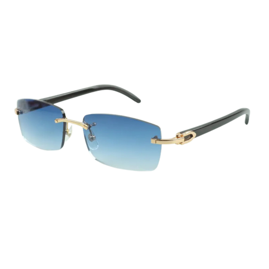 Black Buffs Blue Lens Sunglasses