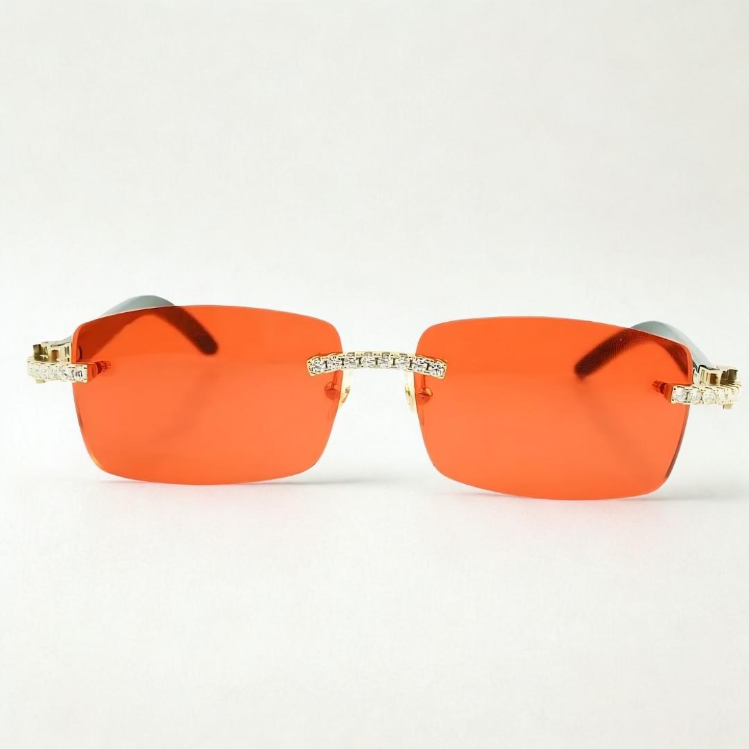 Iced Out White Buffs Red Lens - Dolla Shades