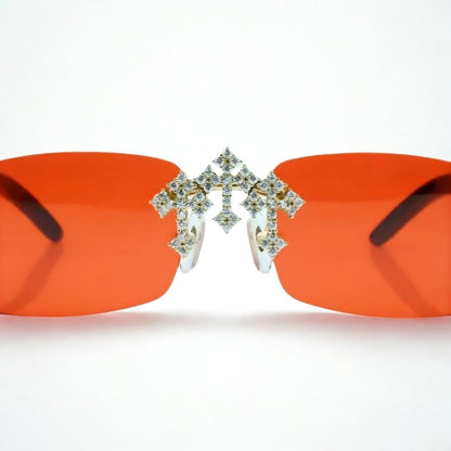 Iced Out Cross White Buffs - Red Lens