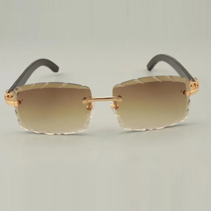 White Buffs Clear Diamond Cut Sunglasses | Premium Rimless Eyewear