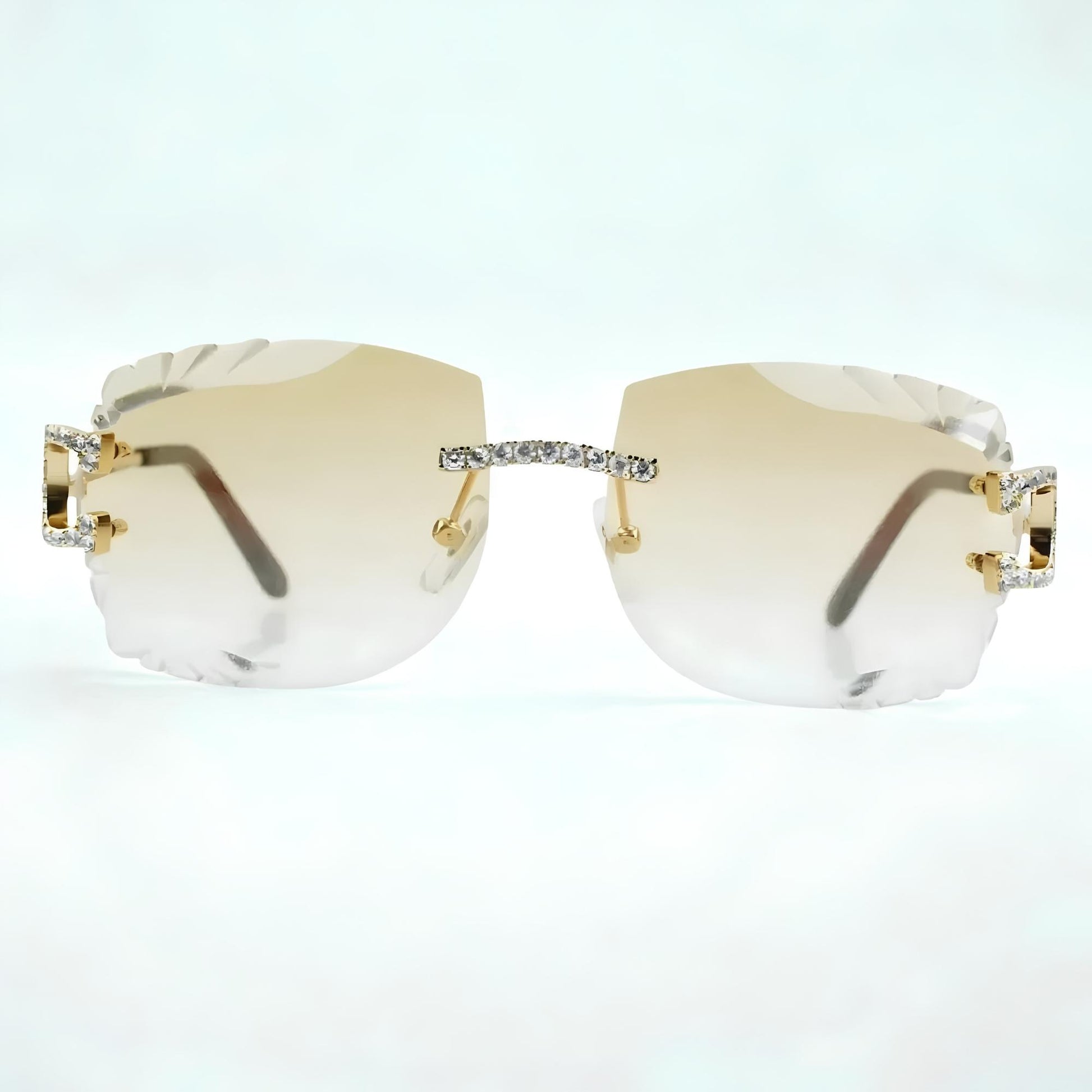 Iced Out C Wires - Diamond Cut Yellow Lens - Dolla Shades