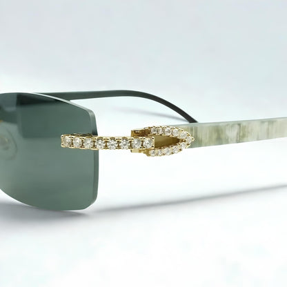Iced Out White Buffs Black Lens