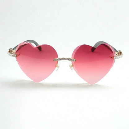 Iced Out White Buffs - Purple Heart Lenses - Dolla Shades