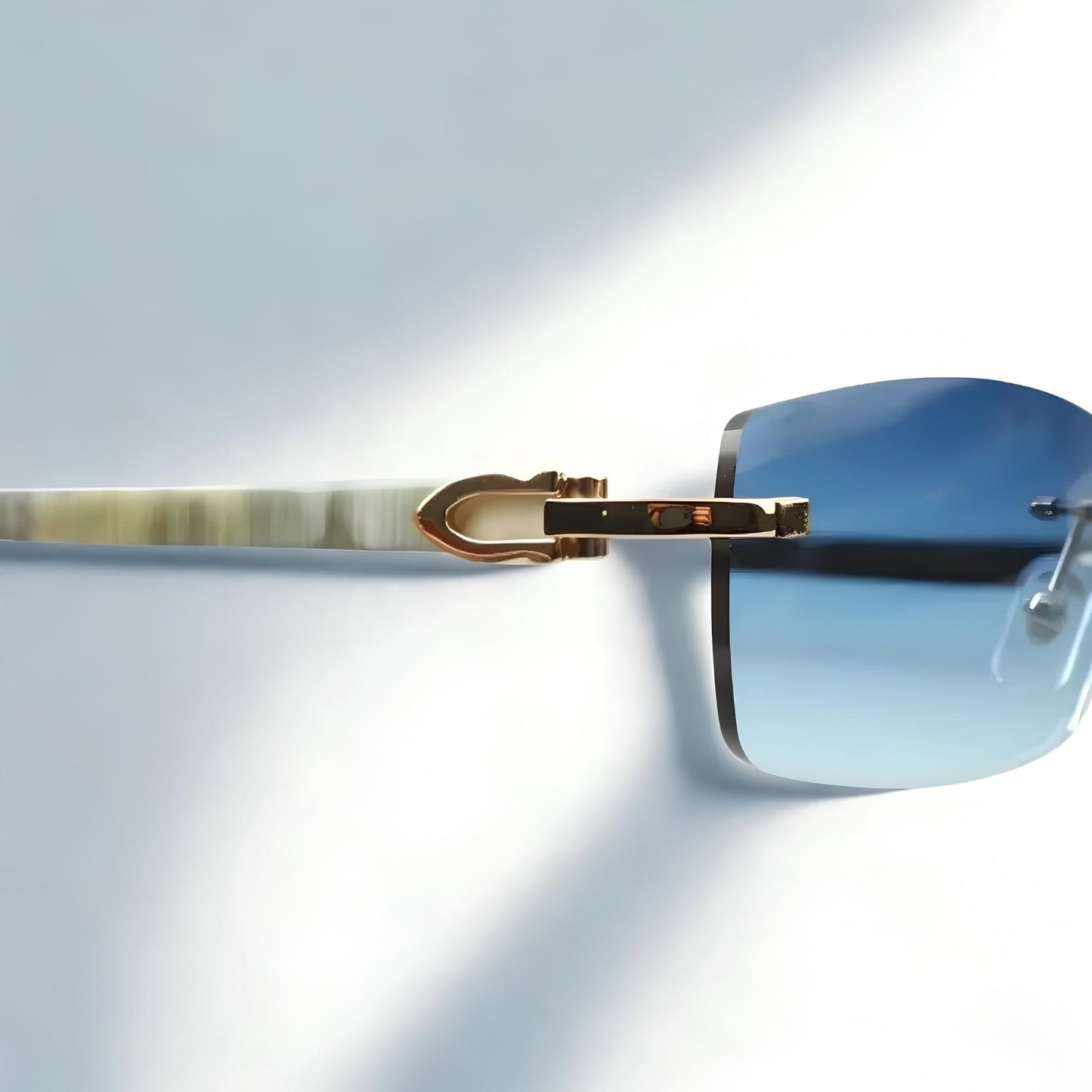 White Buffs Blue Lens - Dolla Shades
