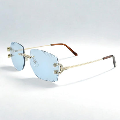 Iced Out C Wires - Diamond Cut Light Blue Lens
