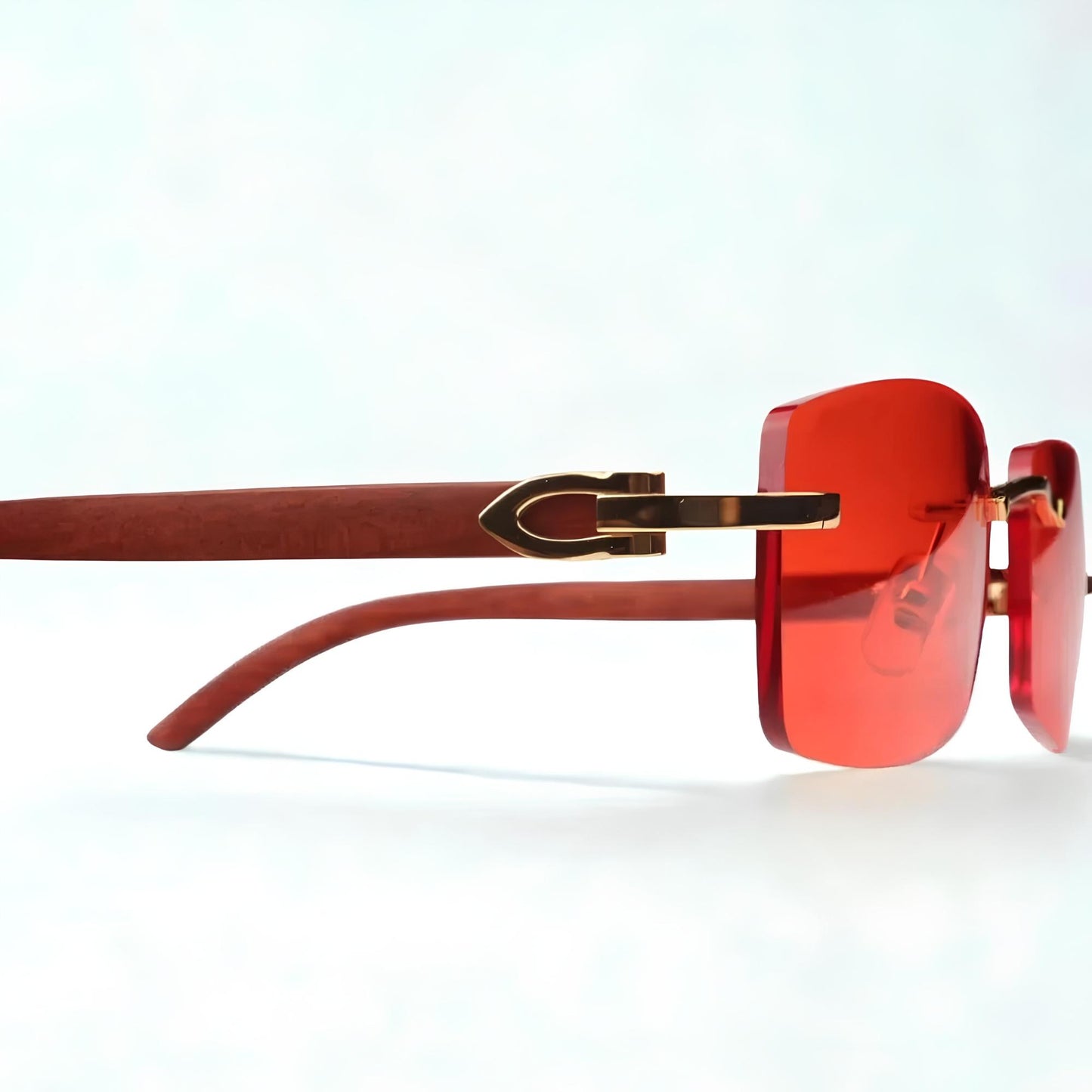 Wooden Frames - Red Lens - Dolla Shades