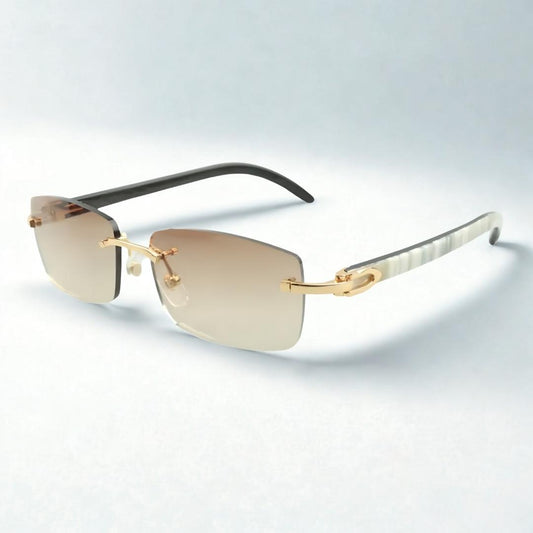 White Buffs Brown Lens