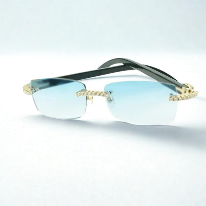 Iced Out Black Buffs Blue Lens
