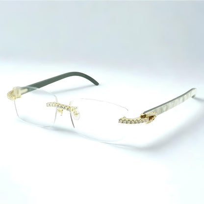 Iced Out White Buffs Silver Lens - Dolla Shades