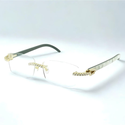 Iced Out White Buffs Silver Lens - Dolla Shades