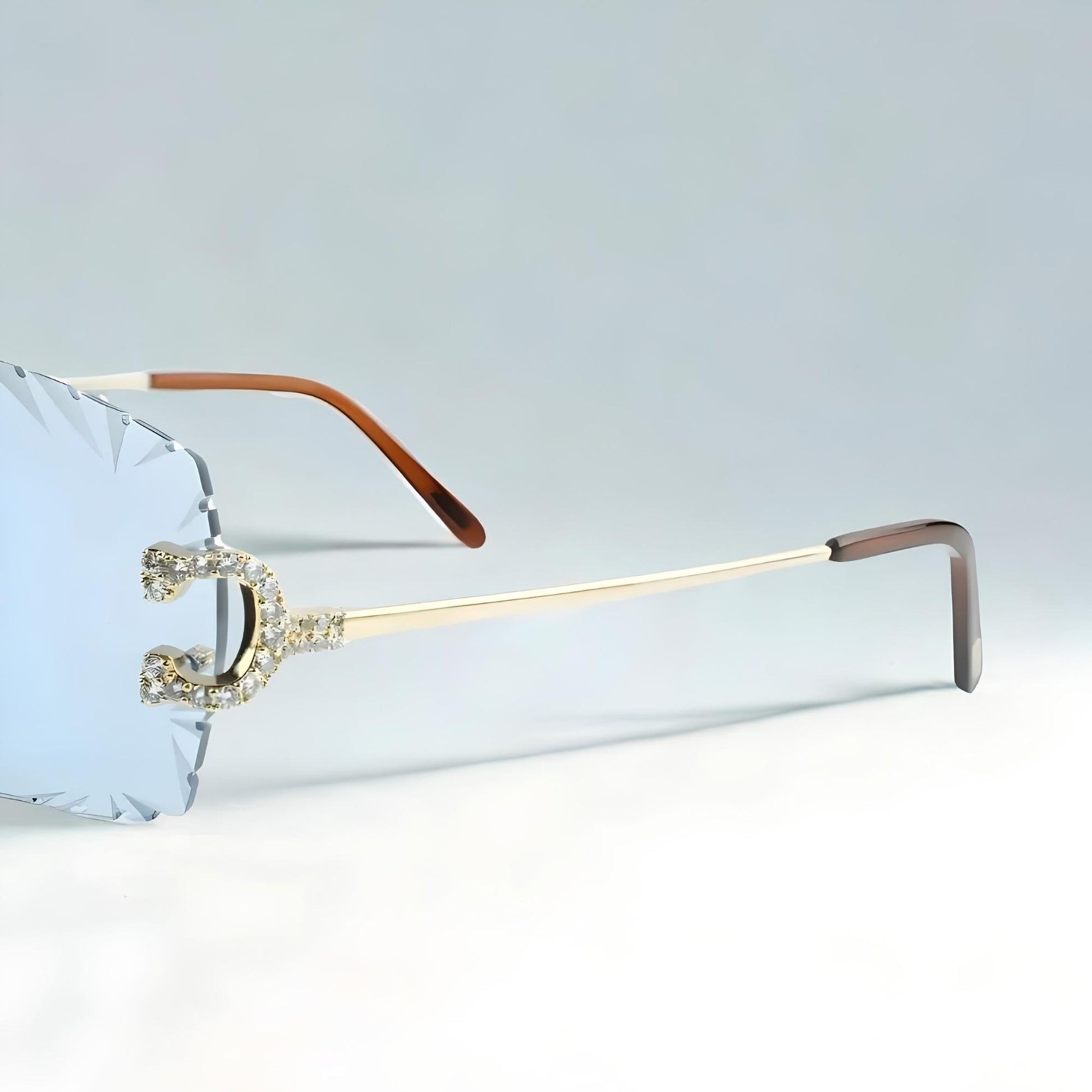 Iced Out C Wires - Diamond Cut Light Blue Lens - Dolla Shades