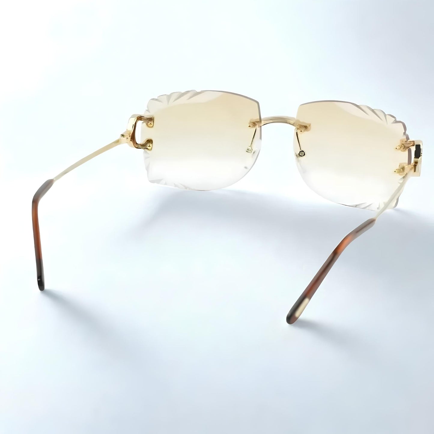Iced Out C Wires - Diamond Cut Yellow Lens - Dolla Shades