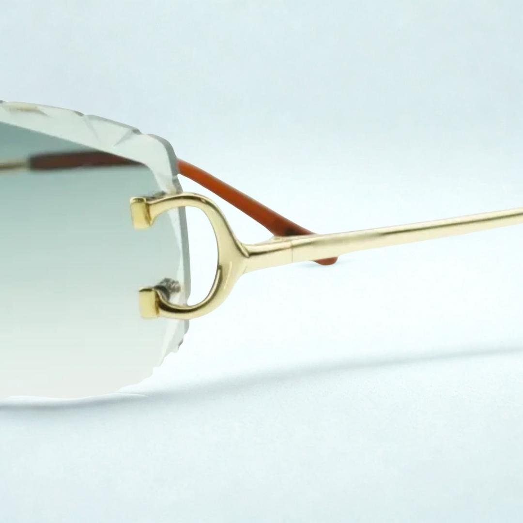 C Wires - Diamond Cut Green Lens - Dolla Shades