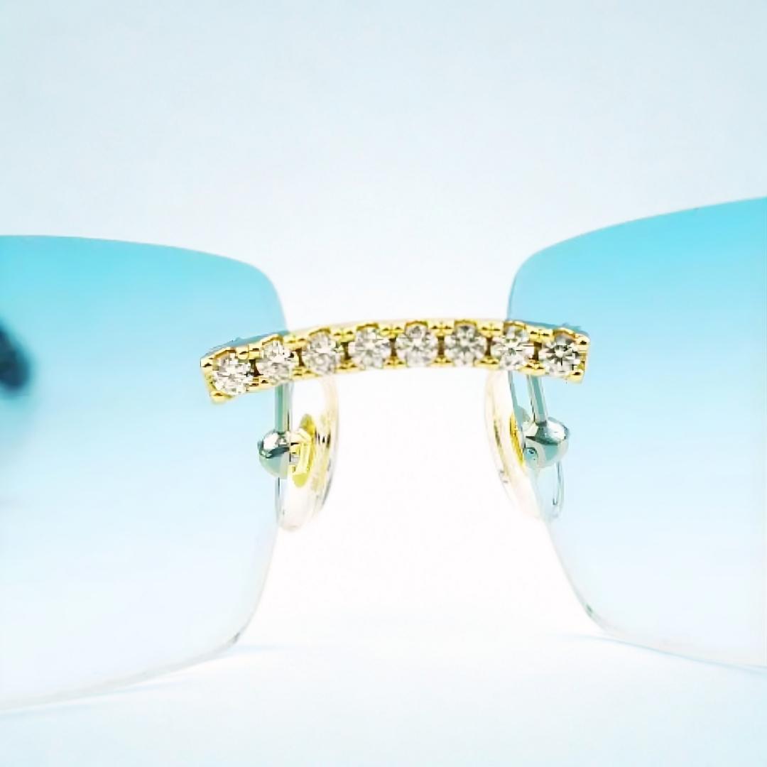 Iced Out White Buffs Blue Lens