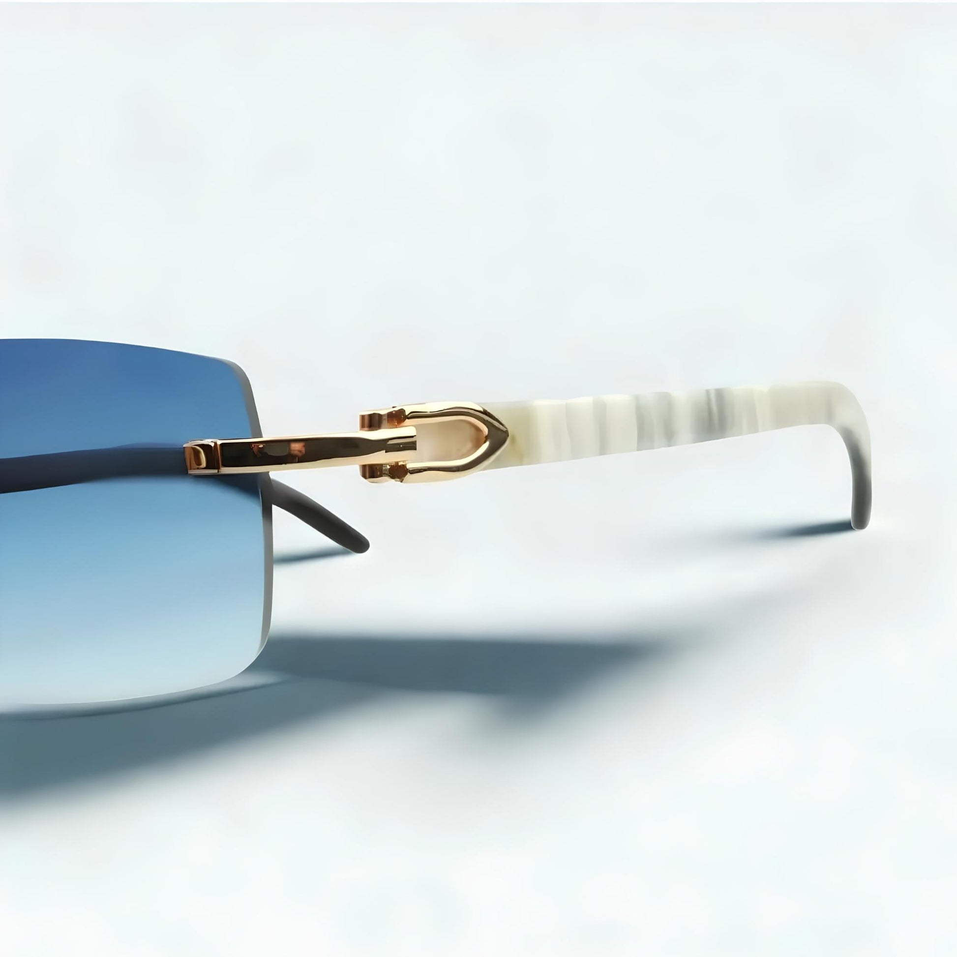 White Buffs Blue Lens - Dolla Shades