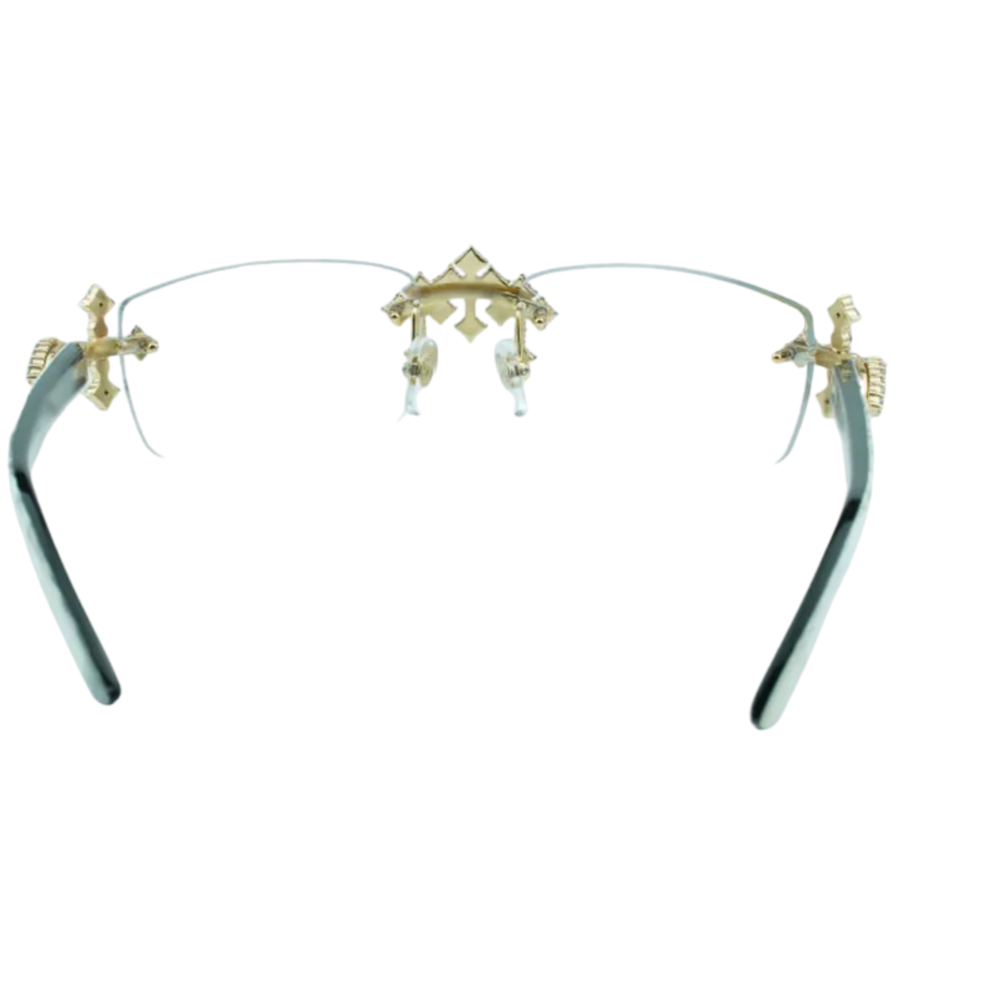 Iced Out Cross White Buffs - Clear Lens - Dolla Shades