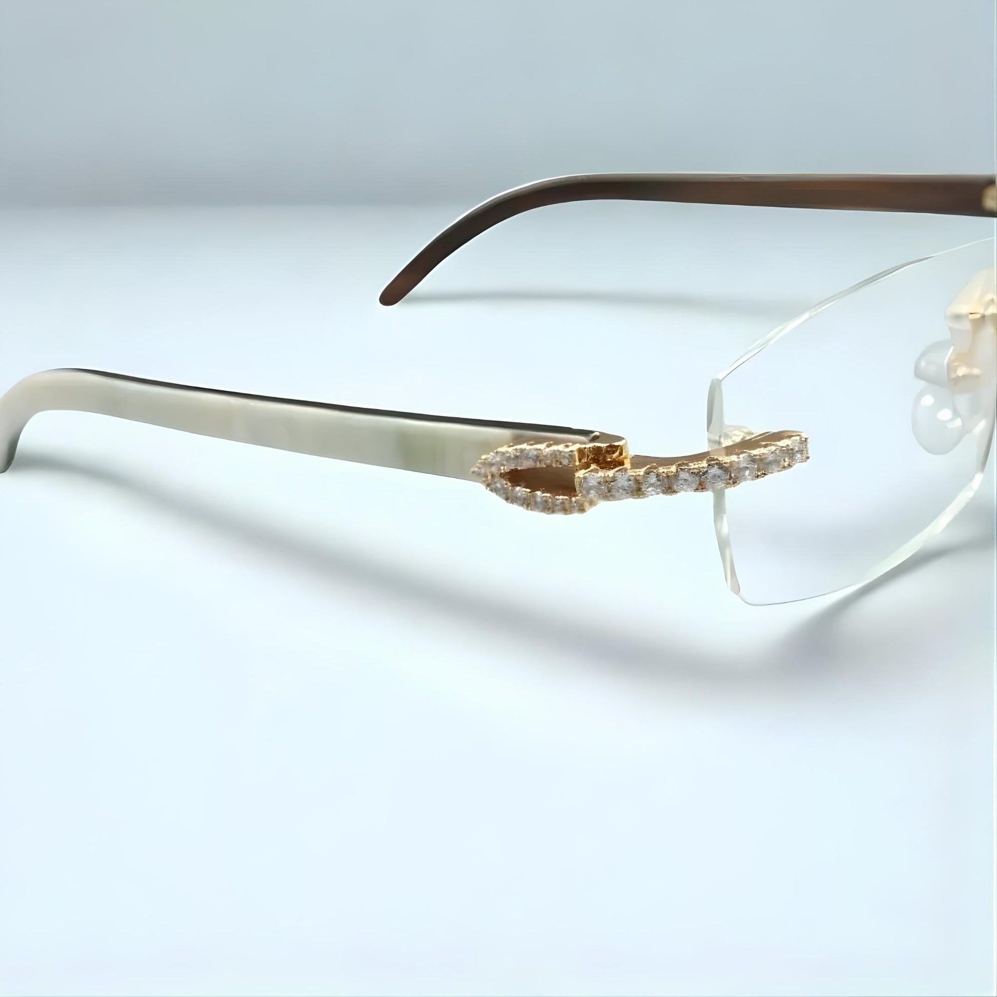 CZ White Buffs Clear Lens - Dolla Shades