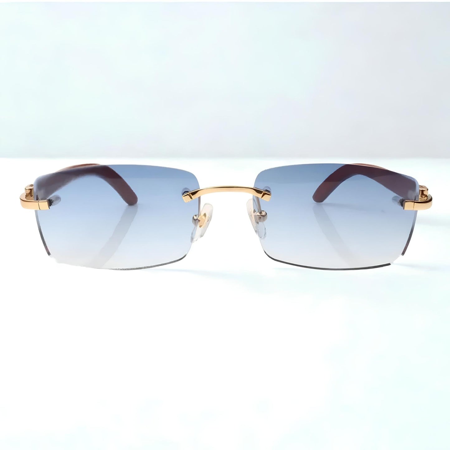 Wooden Frames - Blue Lens - Dolla Shades