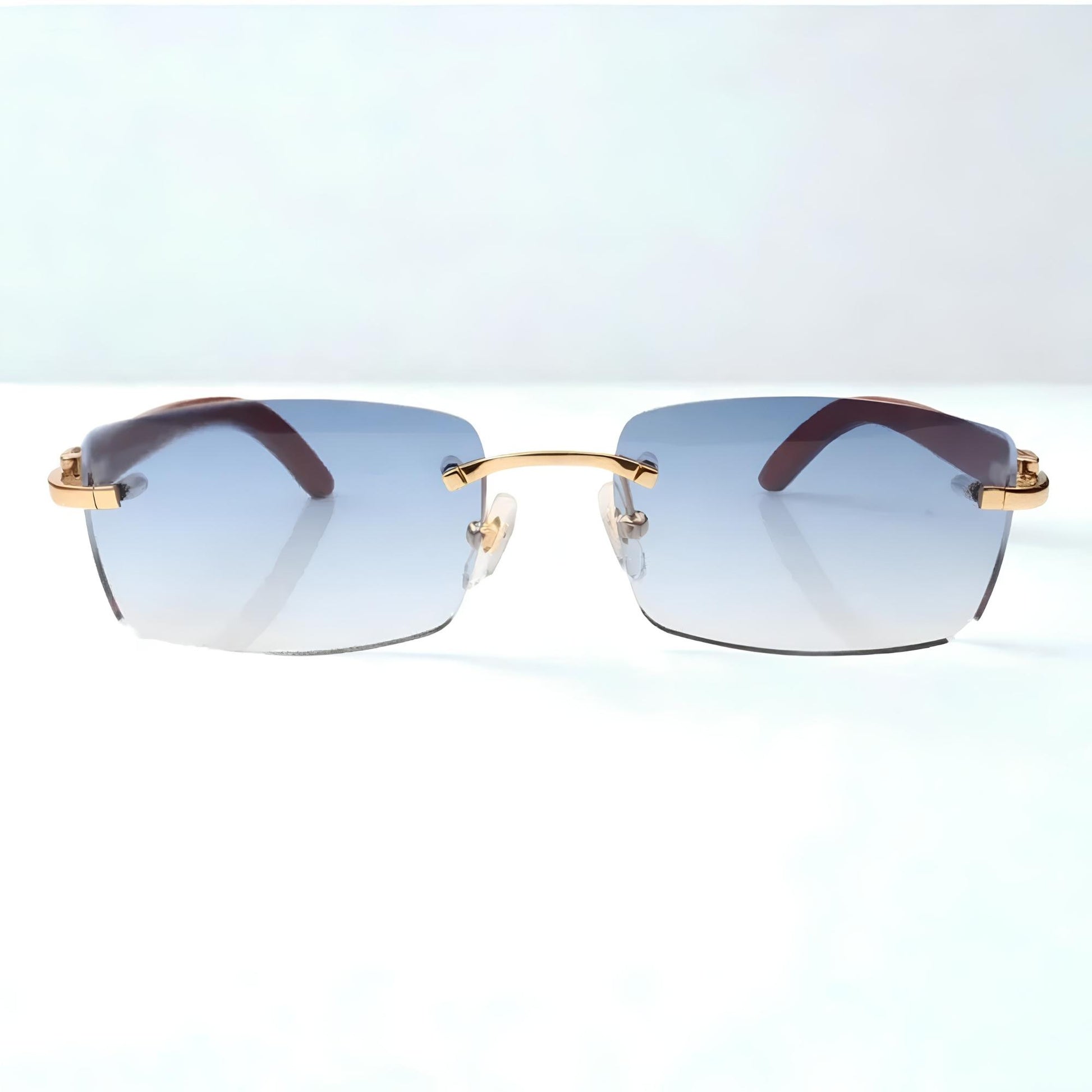 Wooden Frames - Blue Lens - Dolla Shades