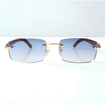 Wooden Frames - Blue Lens - Dolla Shades