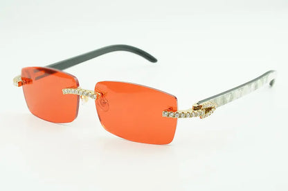 Iced out White Buffs - Blue Lens