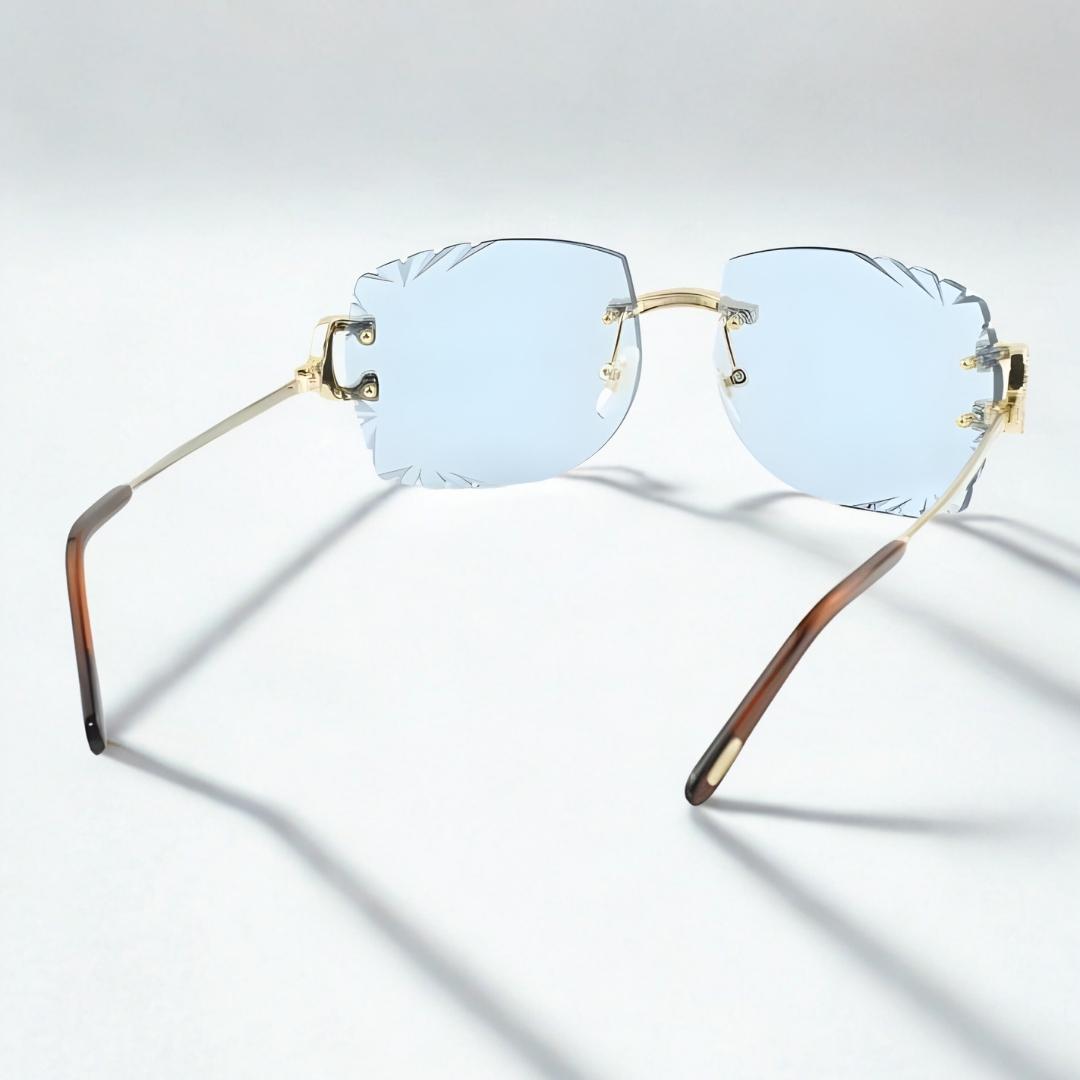 Iced Out C Wires - Diamond Cut Light Blue Lens