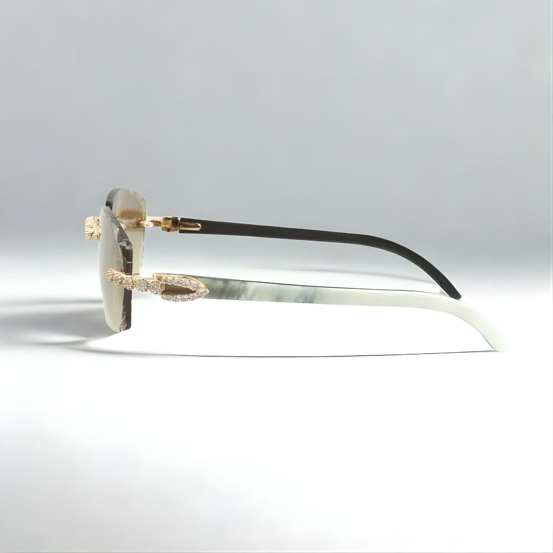 Bouquet White Buffs Cut Brown Lens - Dolla Shades