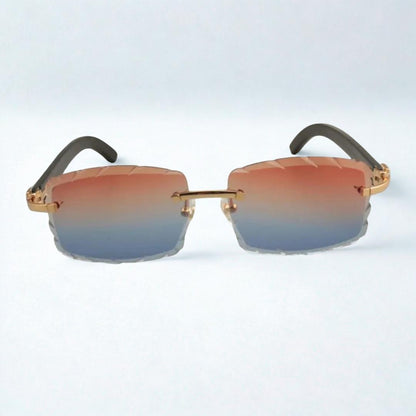 White Buffs Brown Cut Lens