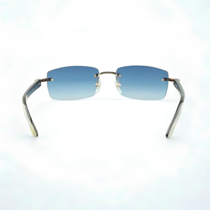 White Buffs Blue Lens - Dolla Shades