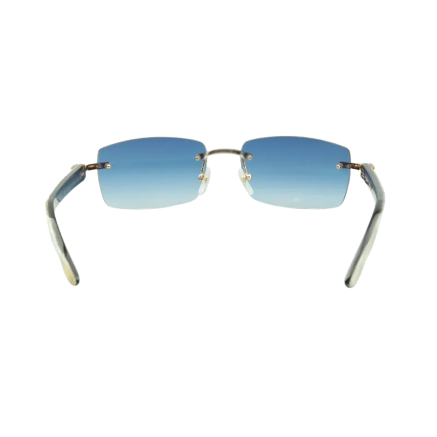 White Buffs Blue Lens Sunglasses - Dolla Shades
