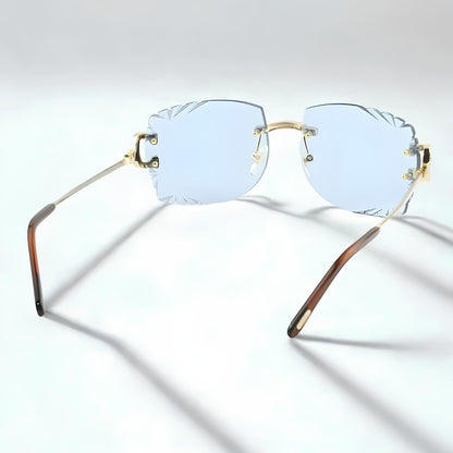 Iced Out C Wires - Diamond Cut Light Blue Lens - Dolla Shades