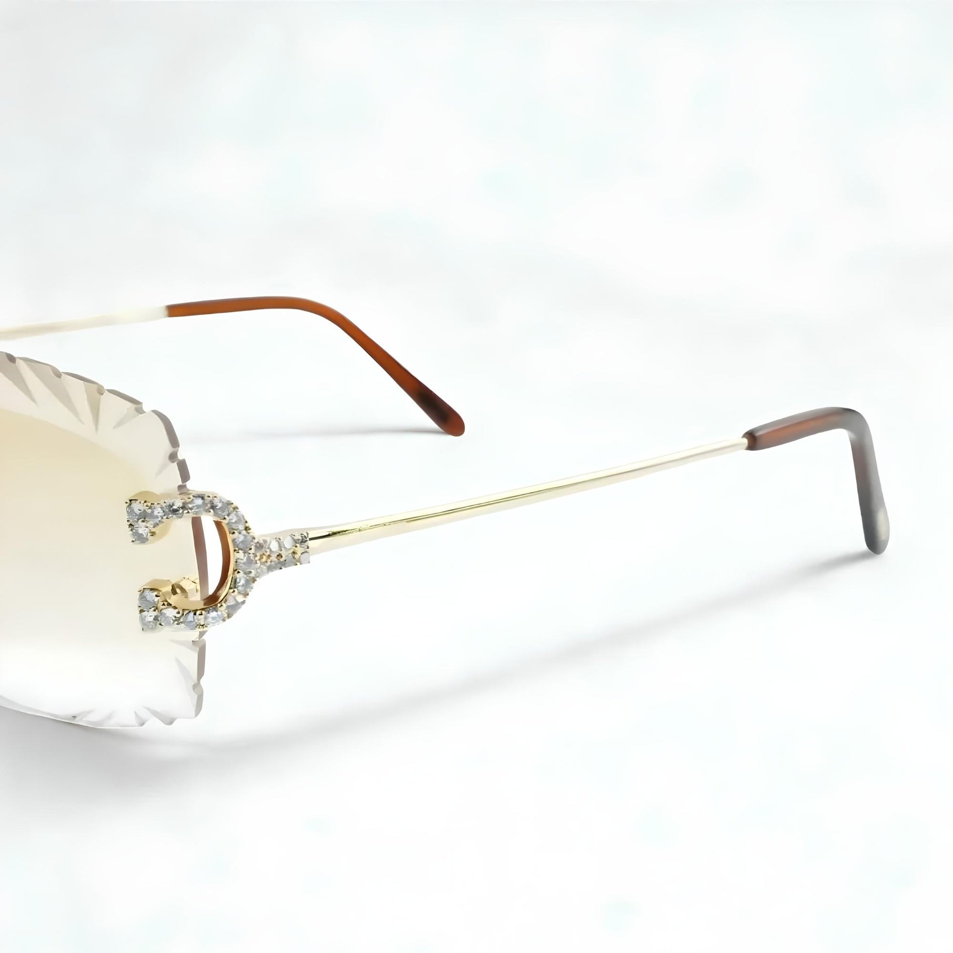 Iced Out C Wires - Diamond Cut Yellow Lens - Dolla Shades
