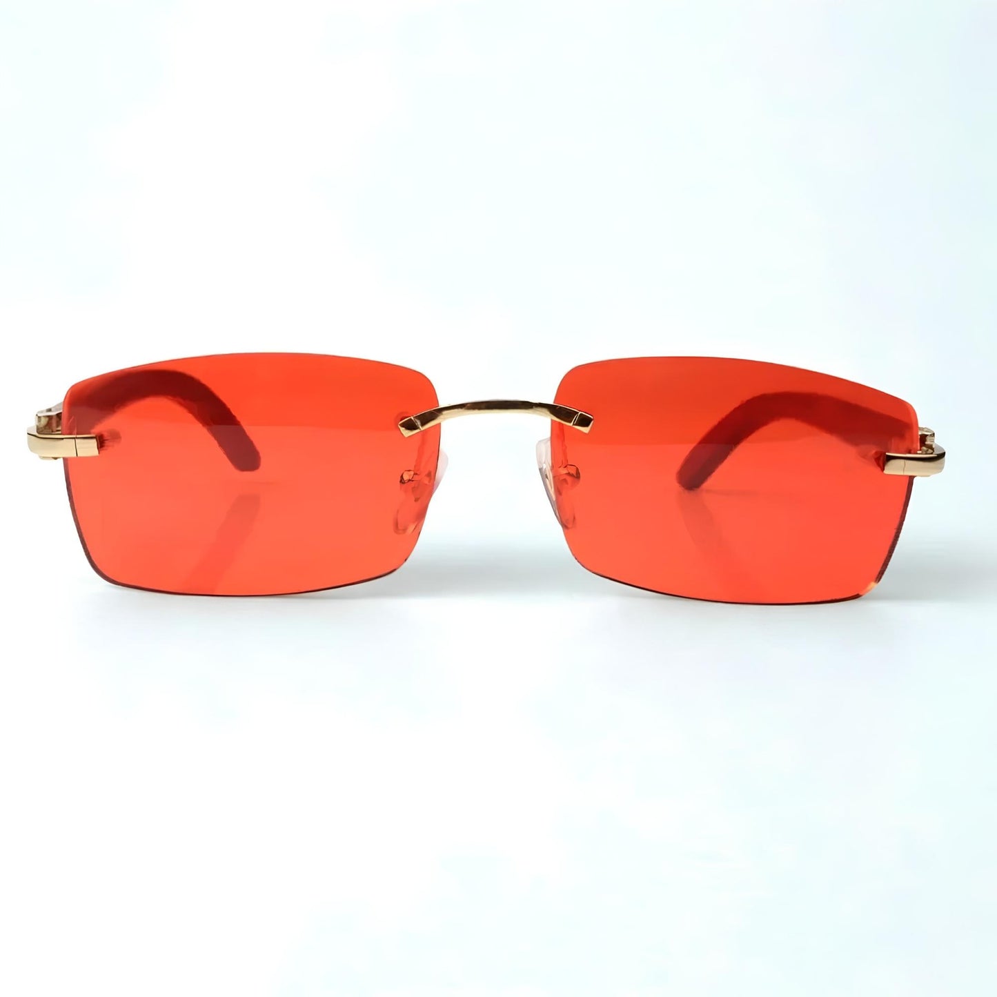 Wooden Frames - Red Lens - Dolla Shades