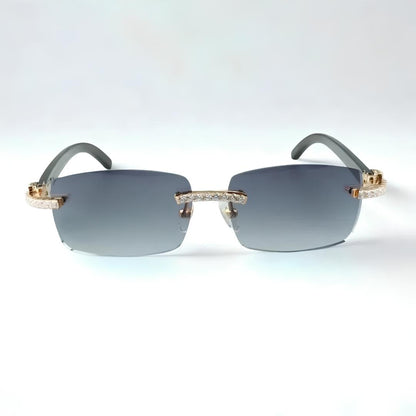 CZ Black Buffs Blue Lens - Dolla Shades