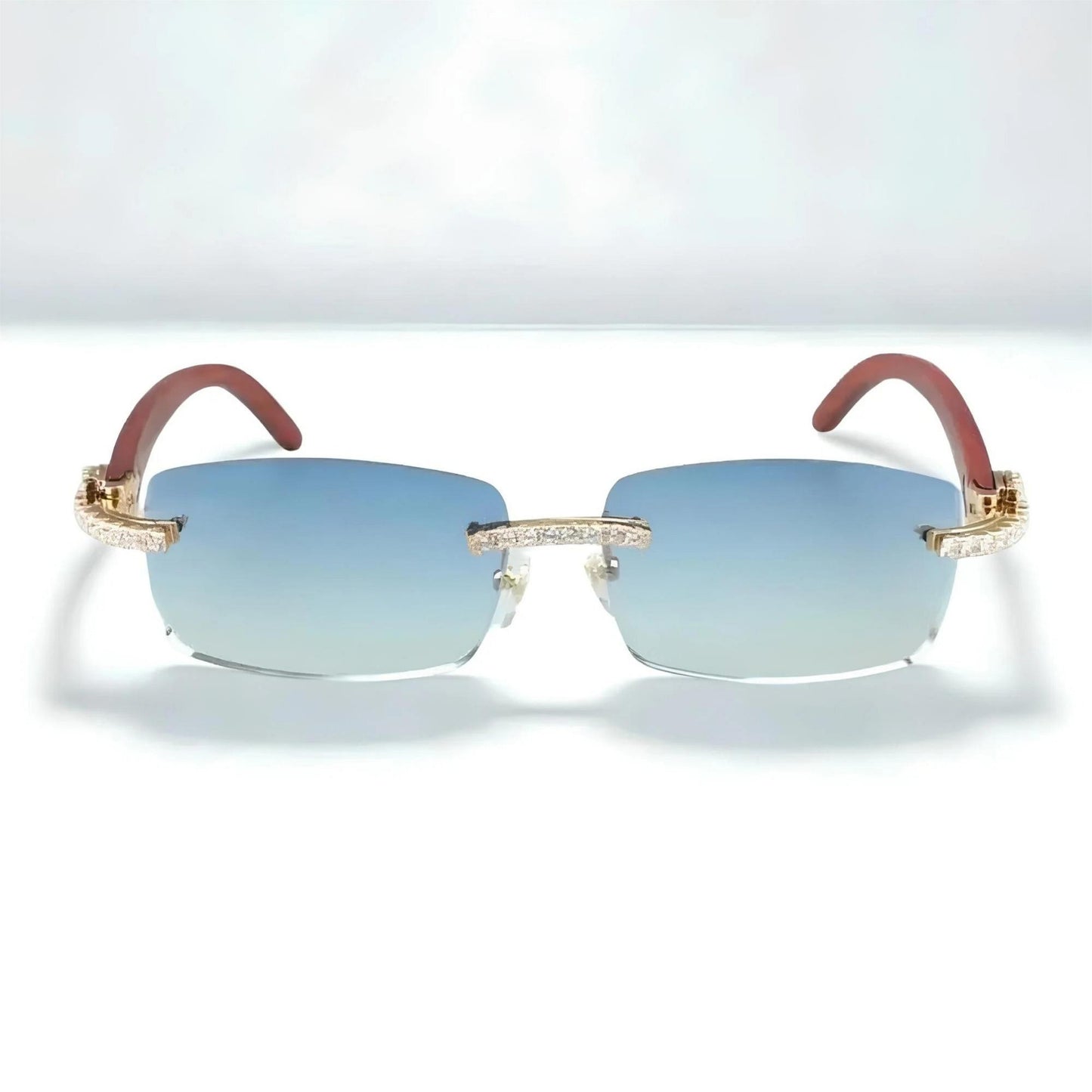 CZ Wooden Frames Blue Lens - Dolla Shades