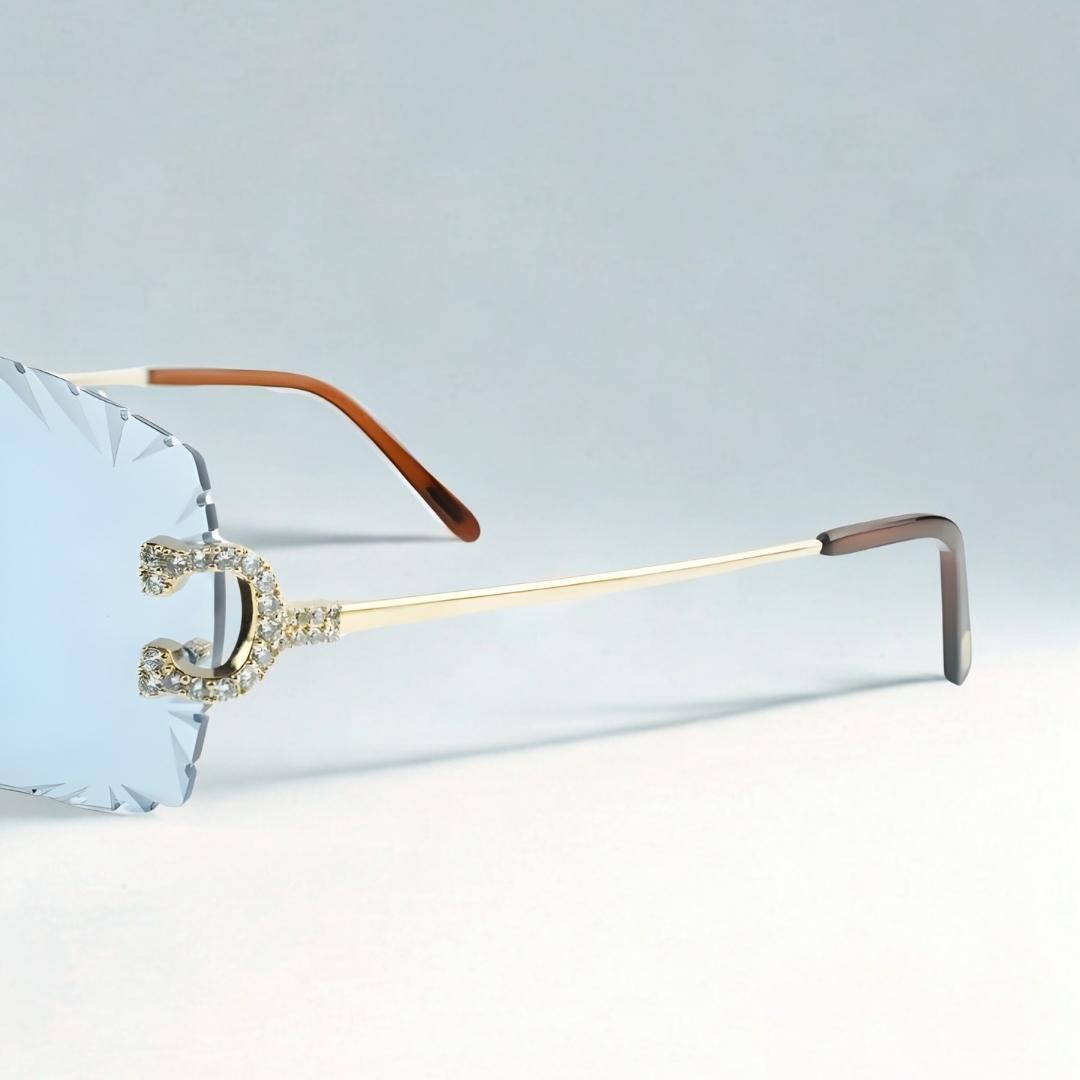 Iced Out C Wires - Diamond Cut Light Blue Lens