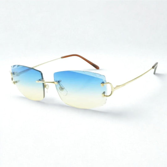 C Wires - Diamond Cut Two Tone Blue Lens