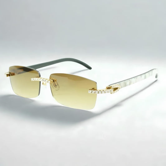 Iced Out White Buffs Brown Lens