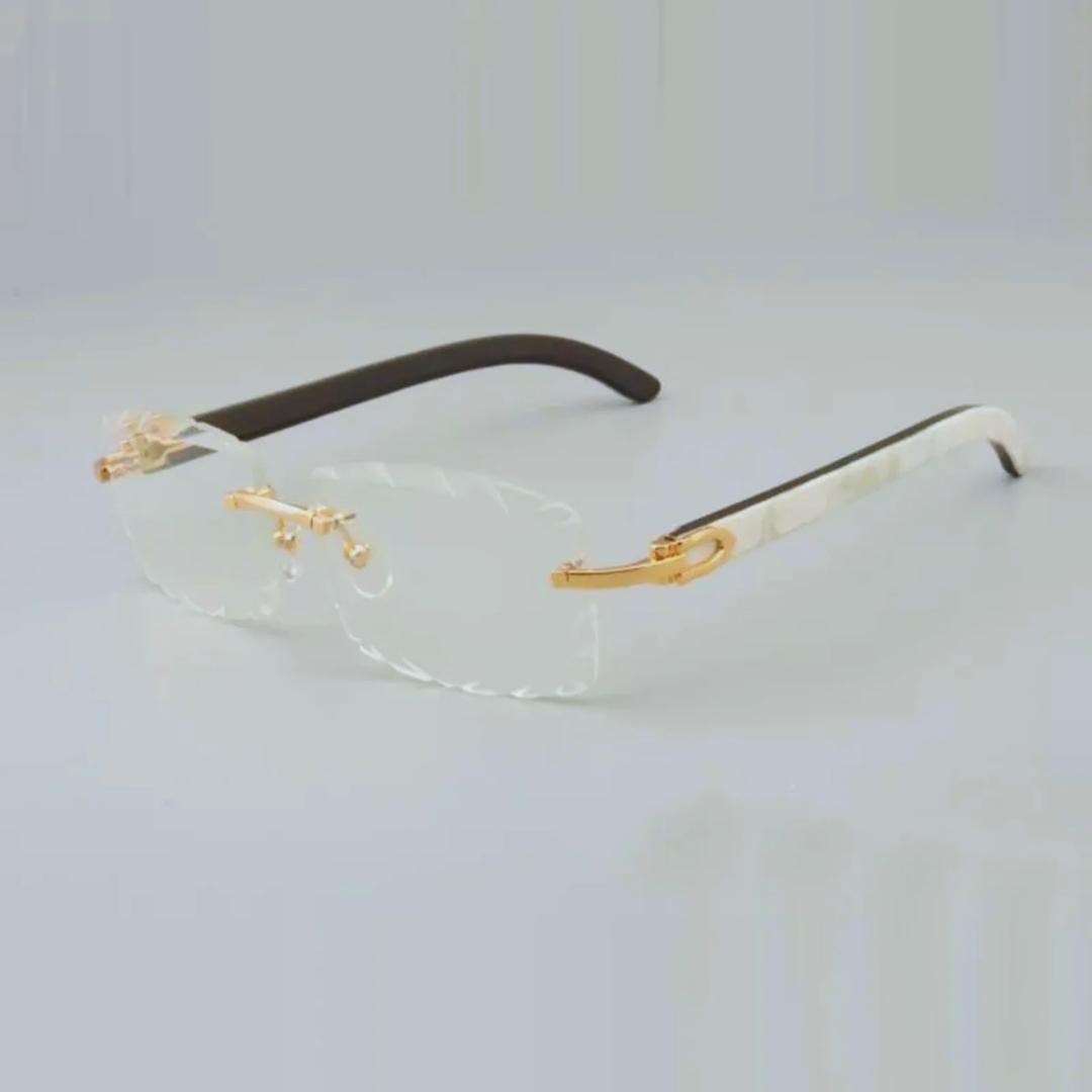 White Buffs Brown Cut Lens