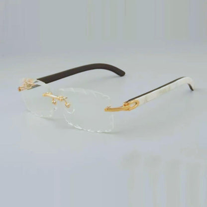 White Buffs Brown Cut Lens