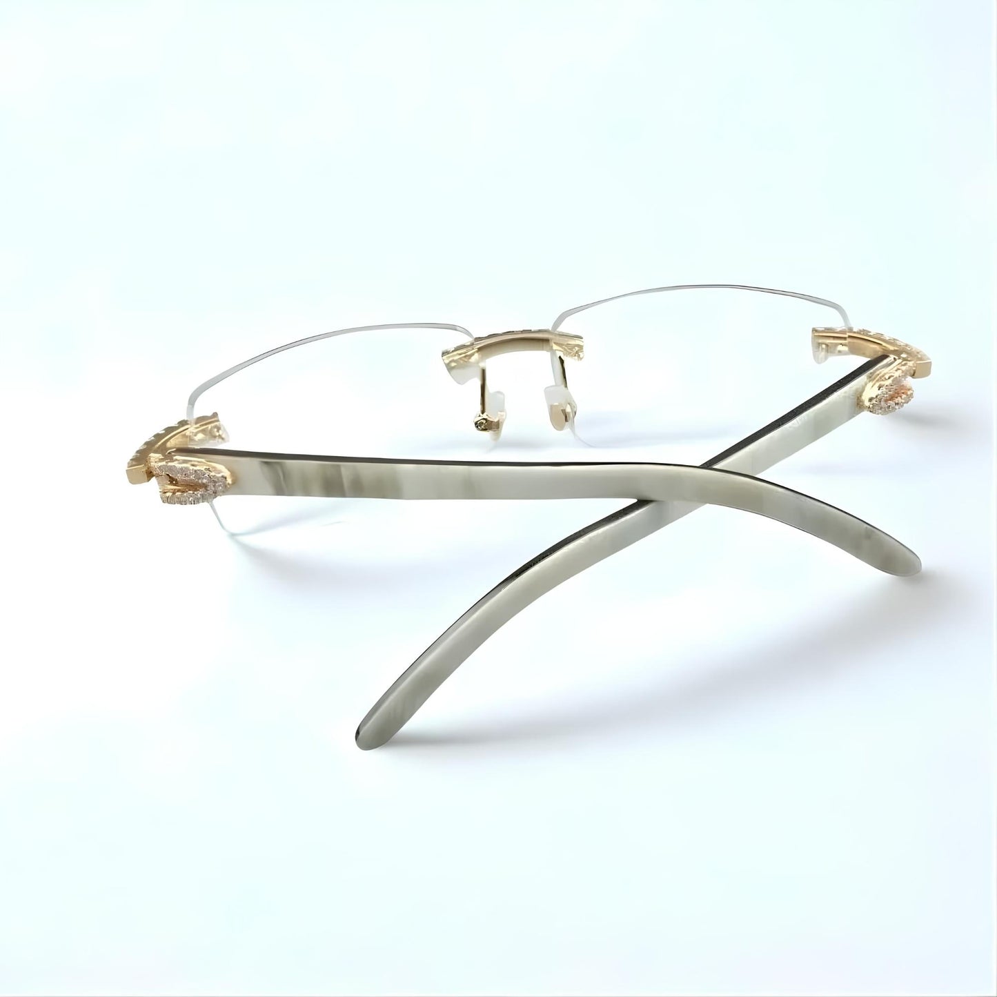 CZ White Buffs Clear Lens - Dolla Shades