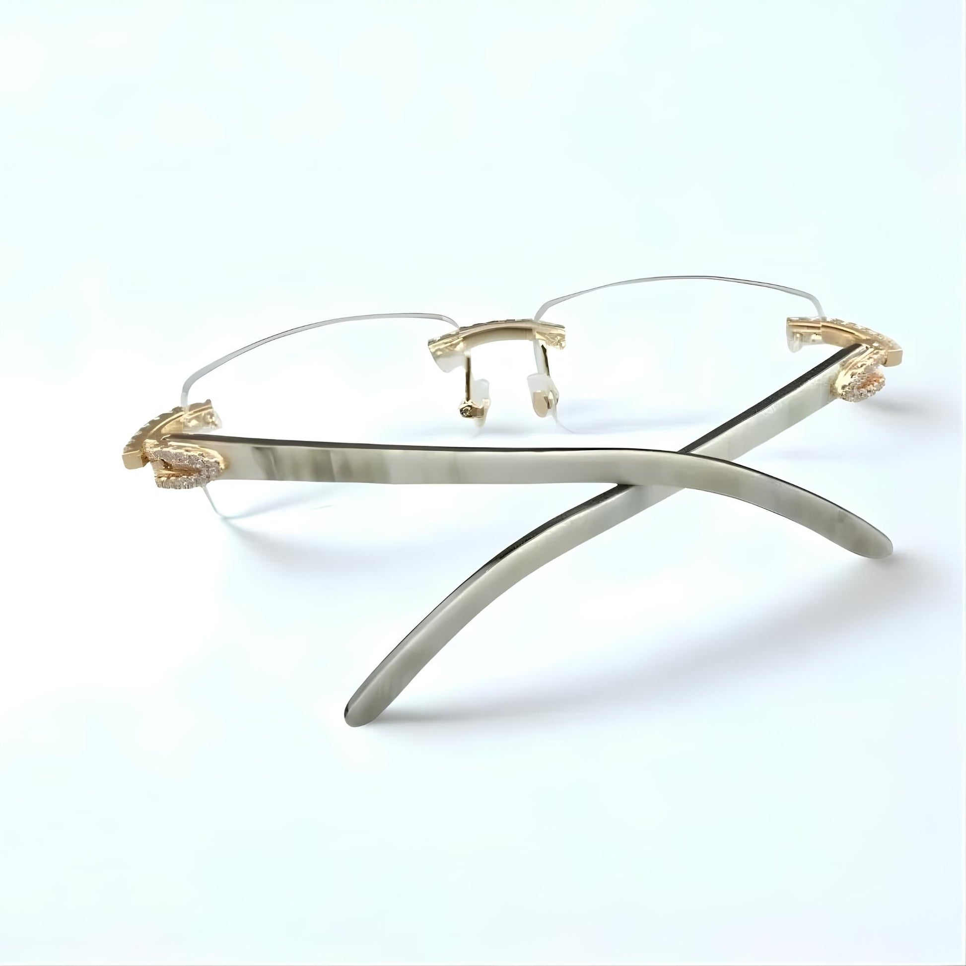 CZ White Buffs Clear Lens - Dolla Shades