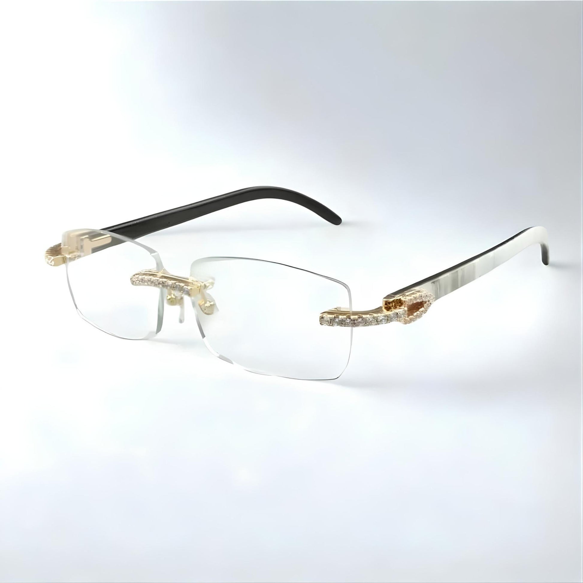 CZ White Buffs Blue Lens - Dolla Shades