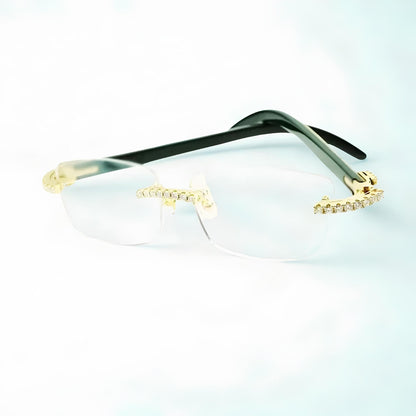 Iced Out White Buffs Clear Lens - Dolla Shades